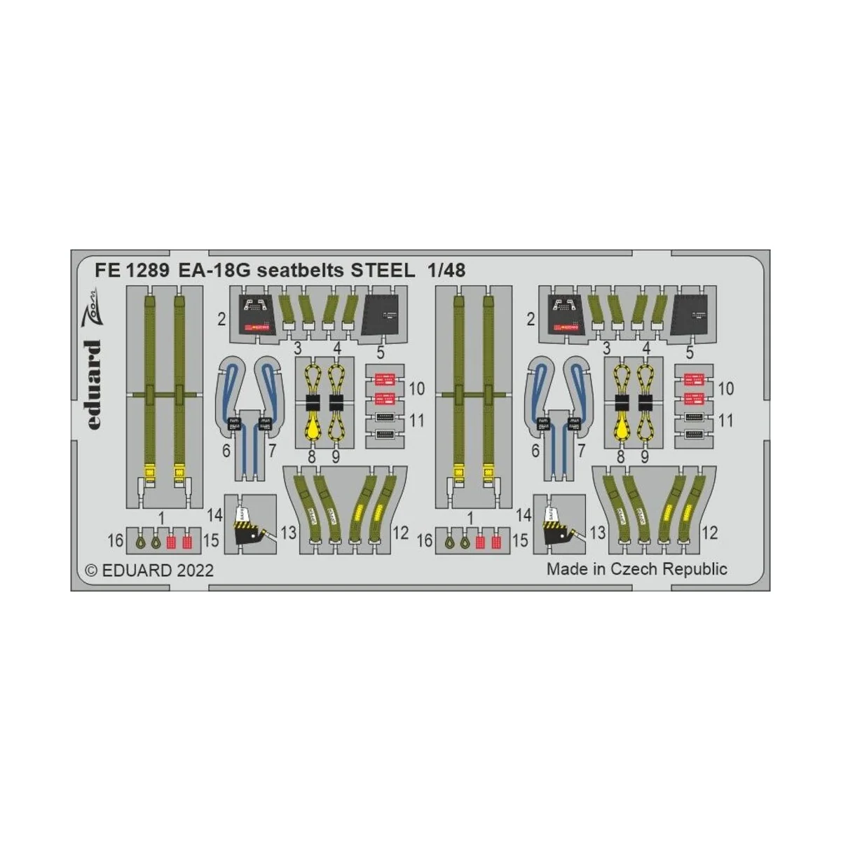 EA-18G seatbelts STEEL, 1/48 - Eduard Accessories FE1289 EA-18G seatbelts STEEL, 1/48 - Eduard Accessories FE1289