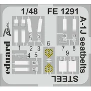 A-1J seatbelts STEEL, 1/48 - Eduard Accessories FE1291 A-1J seatbelts STEEL, 1/48 - Eduard Accessories FE1291