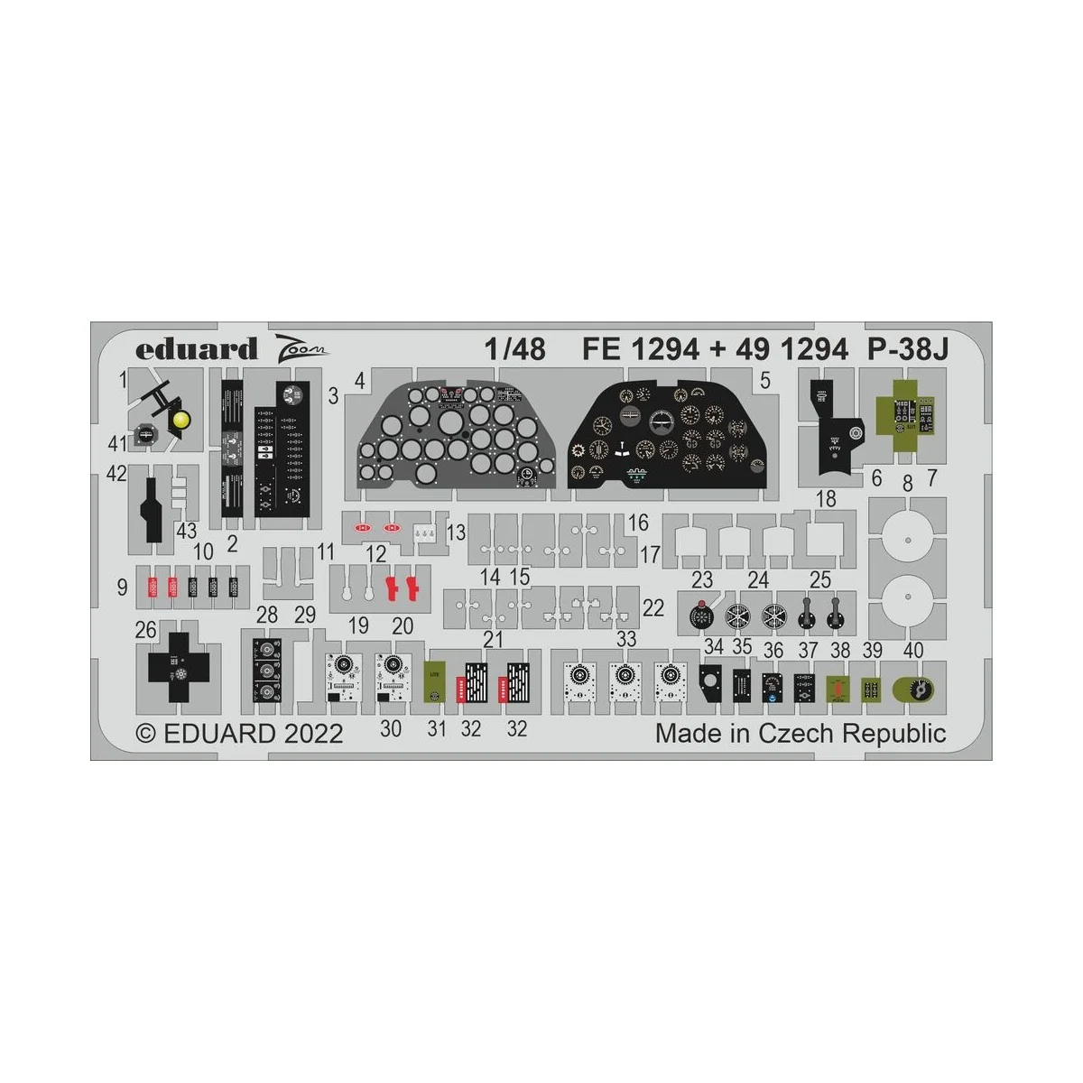 P-38J, 1/48 - Eduard Accessories FE1294