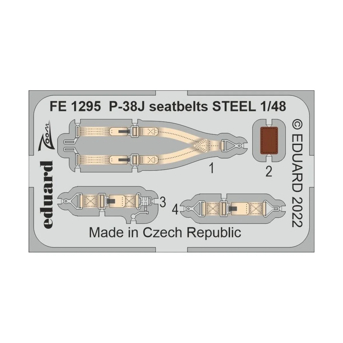 P-38J seatbelts STEEL - Eduard Accessories FE1295