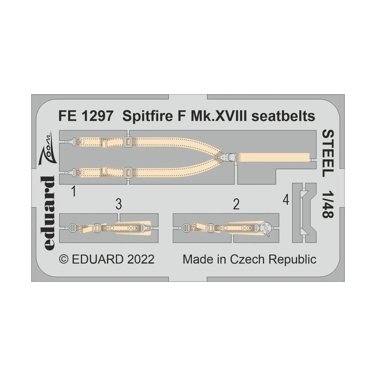 Spitfire F Mk.XVIII seatbelts STEEL, 1/48 - Eduard Accessories FE1297
