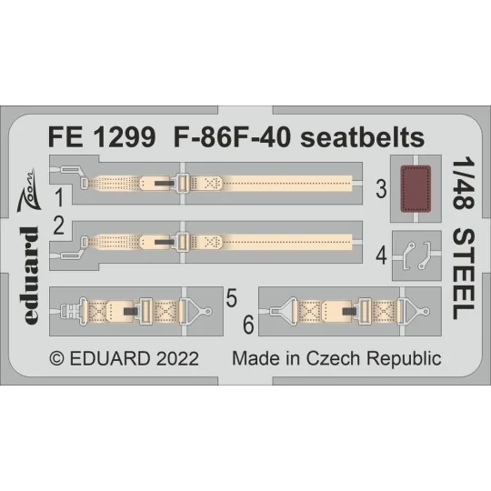 F-86F-40 seatbelts STEEL - Eduard Accessories FE1299