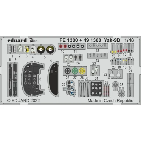 Yak-9D, 1/48 - Eduard Accessories FE1300