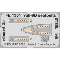 Yak-9D seatbelts STEEL, 1/48 - Eduard Accessories FE1301