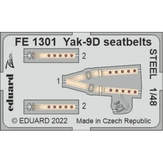 Yak-9D seatbelts STEEL, 1/48 - Eduard Accessories FE1301