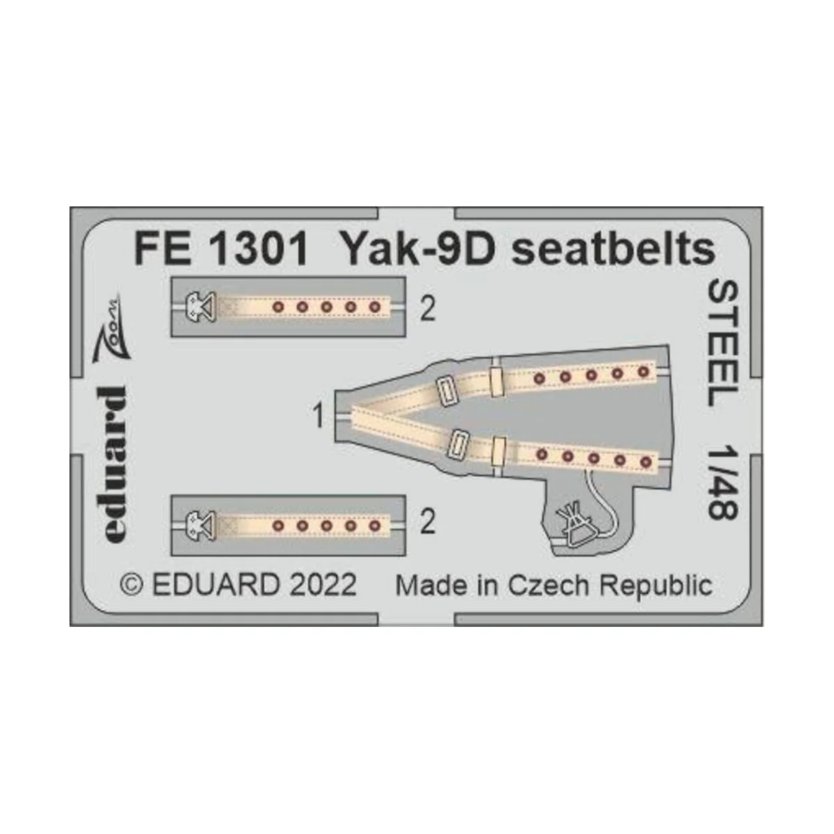 Yak-9D seatbelts STEEL, 1/48 - Eduard Accessories FE1301