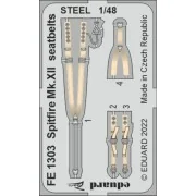 Spitfire Mk.XII seatbelts STEEL for AIRFIX, 1/48 - Eduard Accessori...