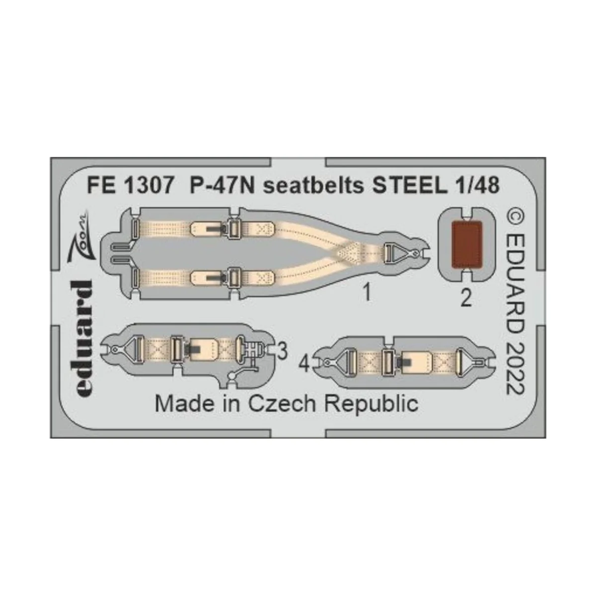 P-47N seatbelts STEEL for ACADEMY, 1/48 - Eduard Accessories FE1307