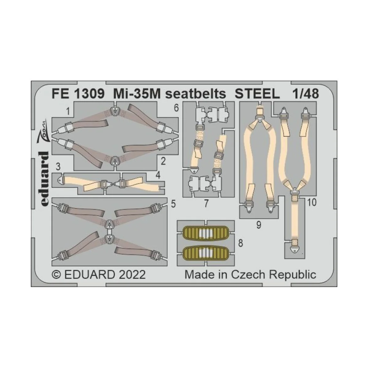 Mi-35M seatbelts STEEL for ZVEZDA, 1/48 - Eduard Accessories FE1309