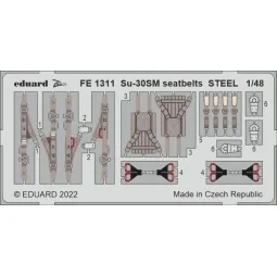 Su-30SM seatbelts STEEL for GREAT WALL HOBY, 1/48 - Eduard Accessor...