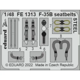 F-35B seatbelts STEEL for ITALERI, 1/48 - Eduard Accessories FE1313