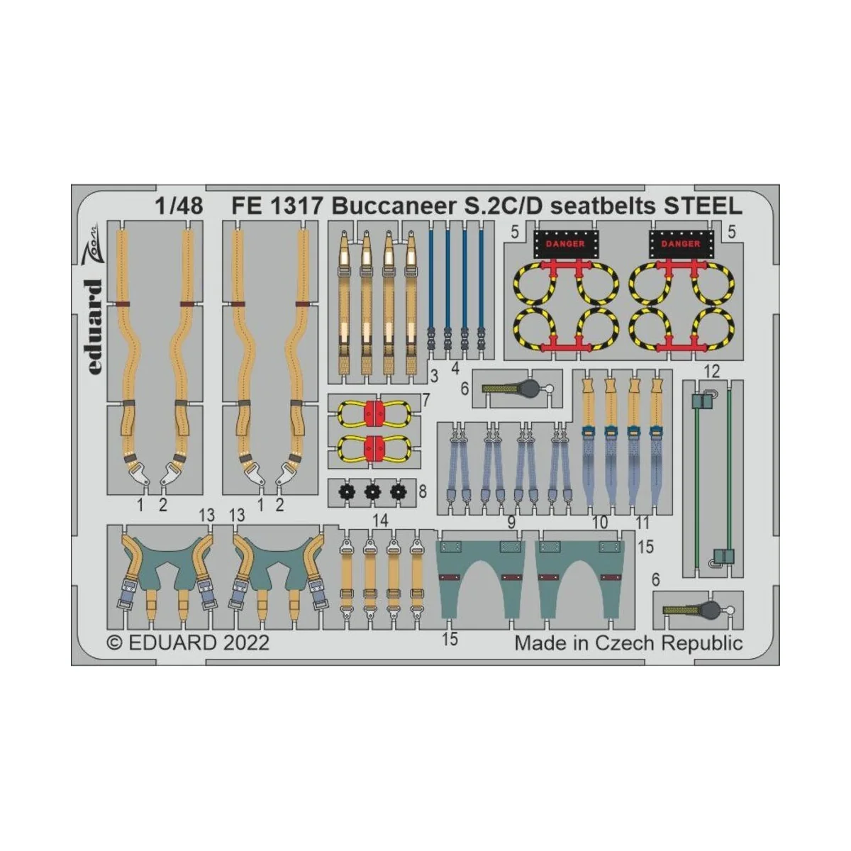 Buccaneer S.2C/D seatbelts STEEL for AIRFIX - Eduard Accessories FE...