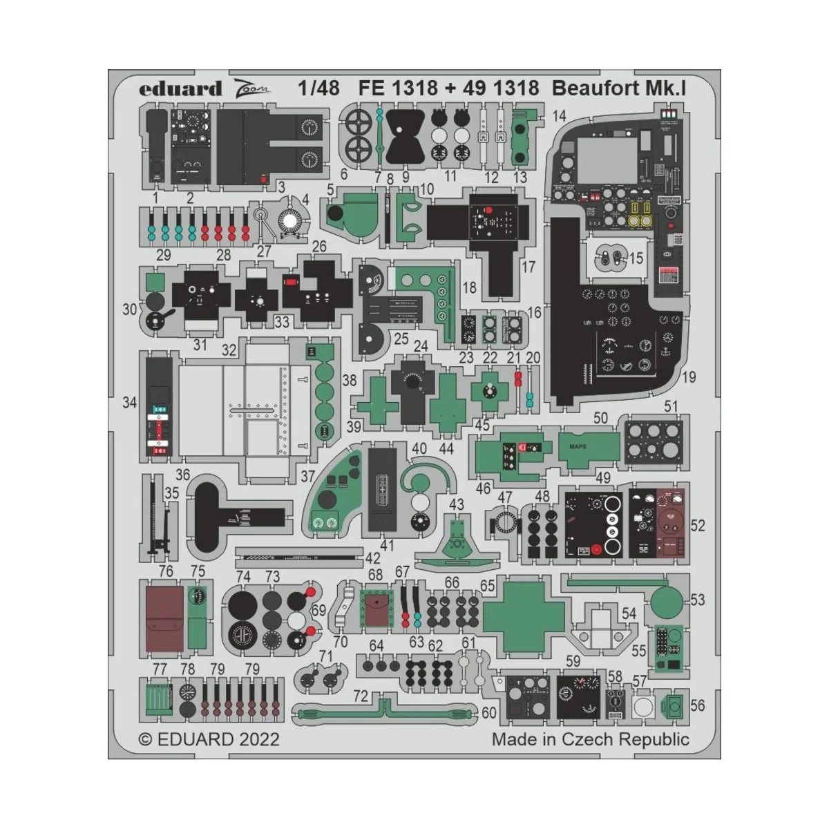 Beaufort Mk.I for ICM - Eduard Accessories FE1318