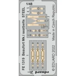 Beaufort Mk.I seatbelts STEEL for ICM, 1/48 - Eduard Accessories FE...