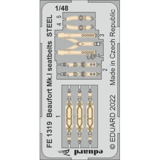 Beaufort Mk.I seatbelts STEEL for ICM, 1/48 - Eduard Accessories FE... Beaufort Mk.I seatbelts STEEL for ICM, 1/48 - Eduard Accessories FE...