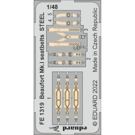 Beaufort Mk.I seatbelts STEEL for ICM, 1/48 - Eduard Accessories FE...