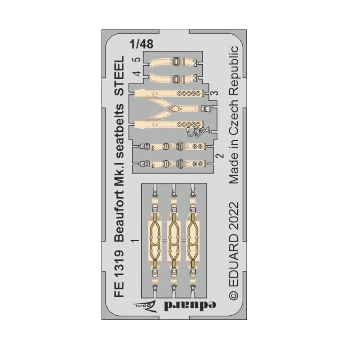 Beaufort Mk.I seatbelts STEEL for ICM - Eduard Accessories FE1319