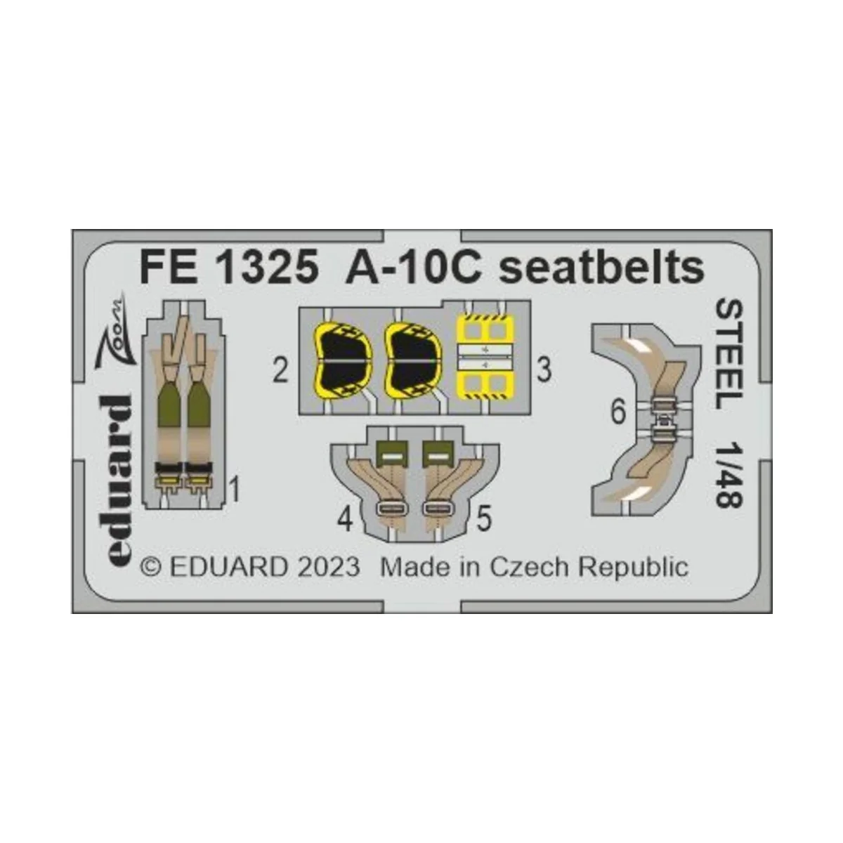 A-10C seatbelts STEEL for HOBBY BOSS, 1/48 - Eduard Accessories FE1325