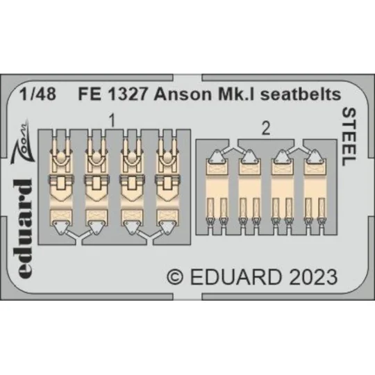 Anson Mk.I seatbelts STEEL 1/48 for AIRFIX, 1/48 - Eduard Accessori... Anson Mk.I seatbelts STEEL 1/48 for AIRFIX, 1/48 - Eduard Accessori...