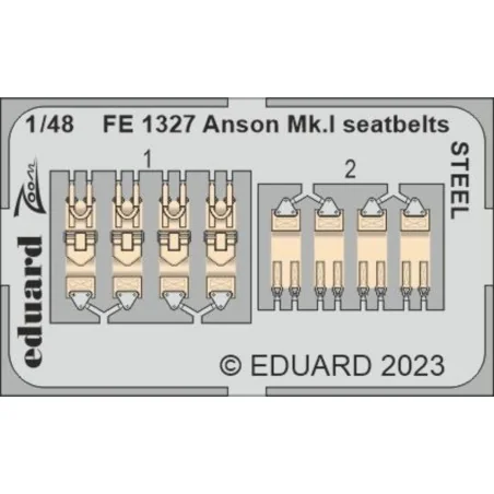 Anson Mk.I seatbelts STEEL 1/48 for AIRFIX, 1/48 - Eduard Accessori...