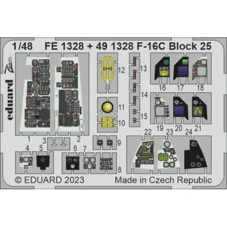 F-16C Block 25 1/48 for KINETIC, 1/48 - Eduard Accessories FE1328