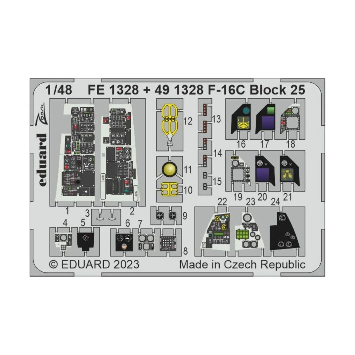 F-16C Block 25 1/48 for KINETIC, 1/48 - Eduard Accessories FE1328