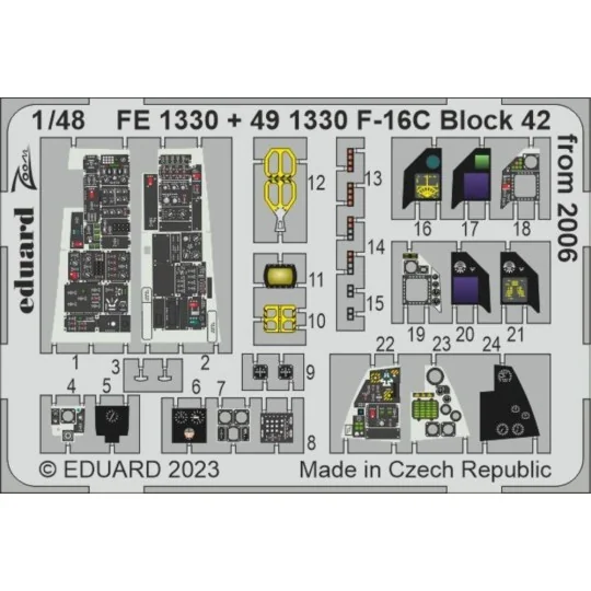F-16C Block 42 from 2006 1/48 for KINETIC - Eduard Accessories FE1330