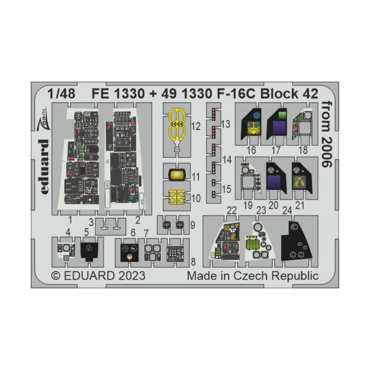 F-16C Block 42 from 2006 1/48 for KINETIC - Eduard Accessories FE1330