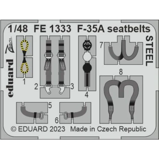 F-35A seatbelts STEEL 1/48 for TAMIYA, 1/48 - Eduard Accessories FE...