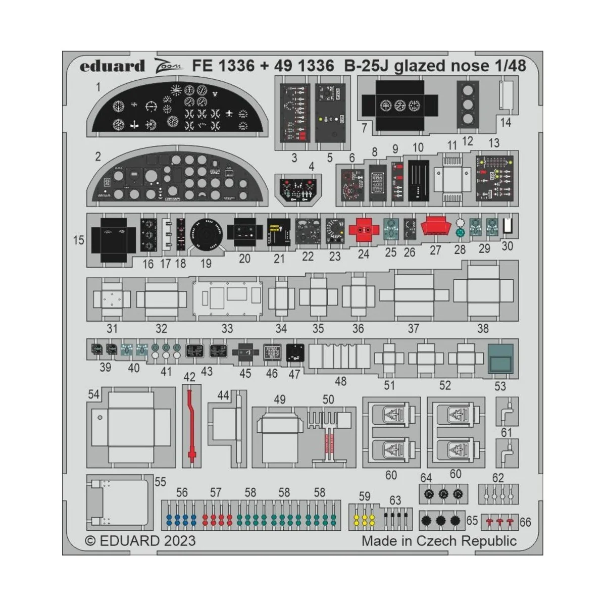 B-25J glazed nose 1/48 HKM - Eduard Accessories FE1336