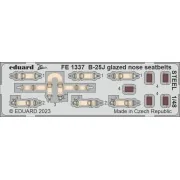 B-25J glazed nose seatbelts STEEL 1/48 HKM - Eduard Accessories FE1337