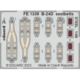 B-24D seatbelts STEEL 1/48 REVELL - Eduard Accessories FE1339