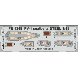 PV-1 seatbelts STEEL 48 ACADEMY - Eduard Accessories FE1349