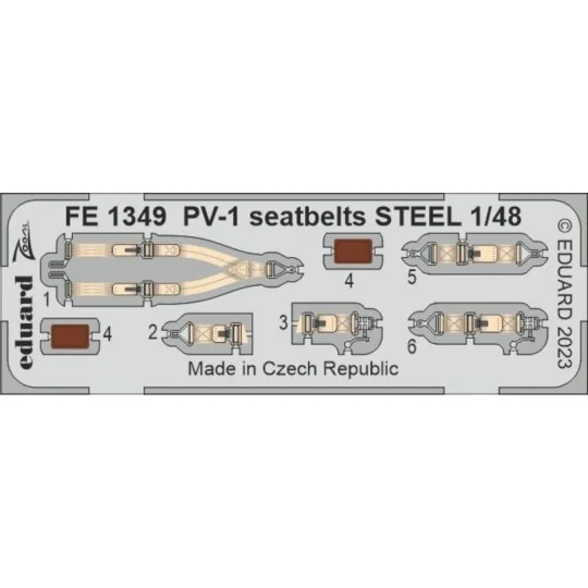 PV-1 seatbelts STEEL 48 ACADEMY, 1/49 - Eduard Accessories FE1349