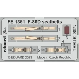 F-86D seatbelts STEEL 48 REVELL - Eduard Accessories FE1351