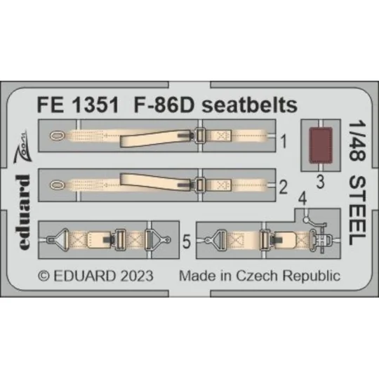 F-86D seatbelts STEEL 48 REVELL - Eduard Accessories FE1351