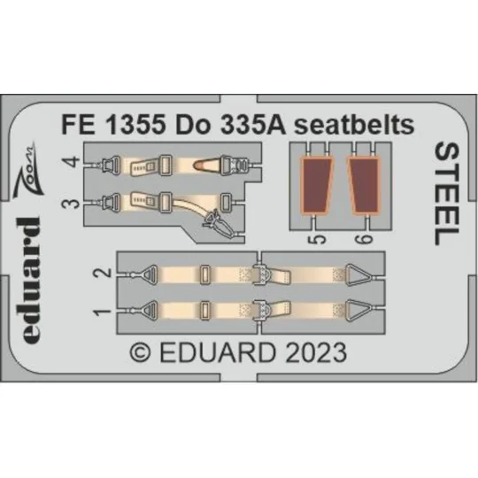 Do 335A seatbelts STEEL 1/48 TAMIYA, 1/48 - Eduard Accessories FE1355 Do 335A seatbelts STEEL 1/48 TAMIYA, 1/48 - Eduard Accessories FE1355