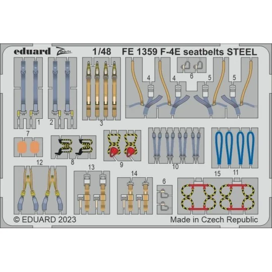 F-4E seatbelts STEEL 1/48 MENG, 1/48 - Eduard Accessories FE1359