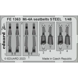 Mi-4A seatbelts STEEL 1/48 TRUMPETER - Eduard Accessories FE1363