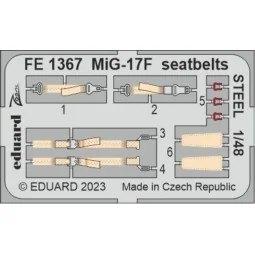 MiG-17F seatbelts STEEL 1/48 AMMO, 1/48 - Eduard Accessories FE1367