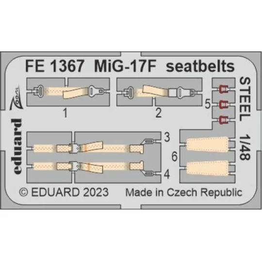 MiG-17F seatbelts STEEL 1/48 AMMO, 1/48 - Eduard Accessories FE1367