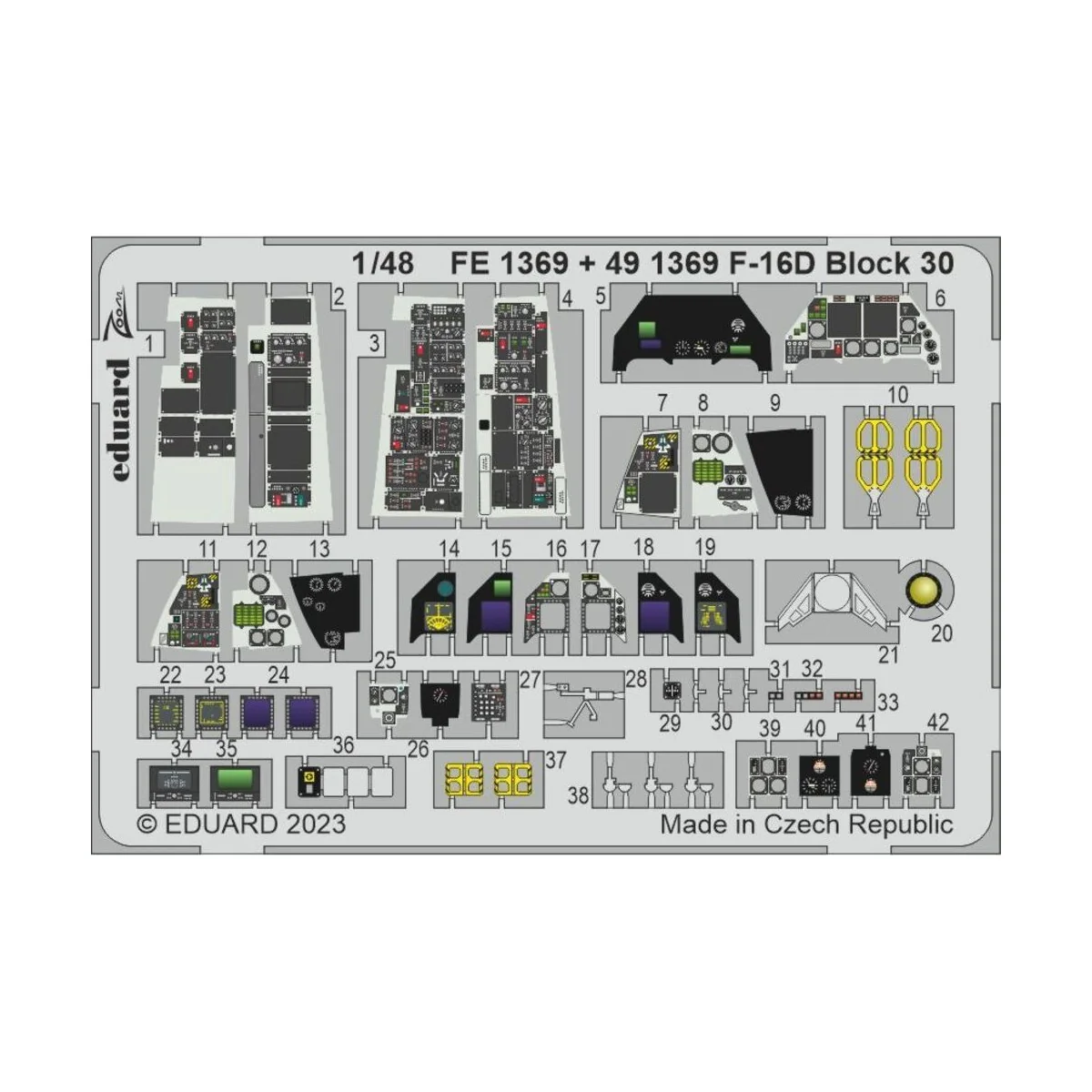 F-16D Block 30 1/48 KINETIC - Eduard Accessories FE1369