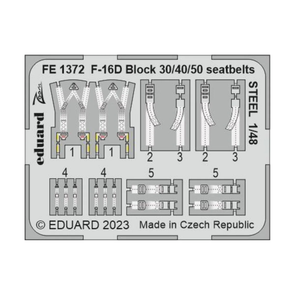 F-16D Block 30/40/50 seatbelts STEEL 1/48 KINETIC - Eduard Accessor...
