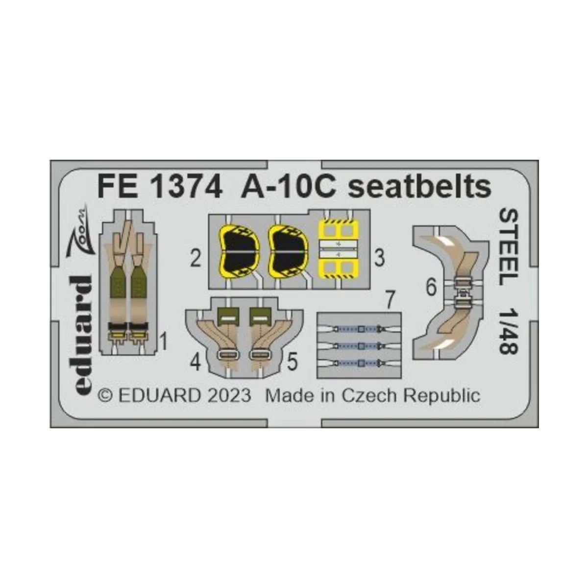 A-10C seatbelts STEEL 1/48 ACADEMY, 1/48 - Eduard Accessories FE1374