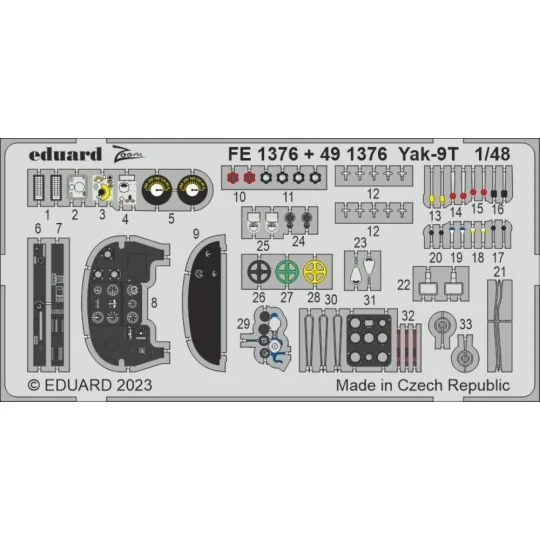 Yak-9T 1/48 ZVEZDA, 1/48 - Eduard Accessories FE1376
