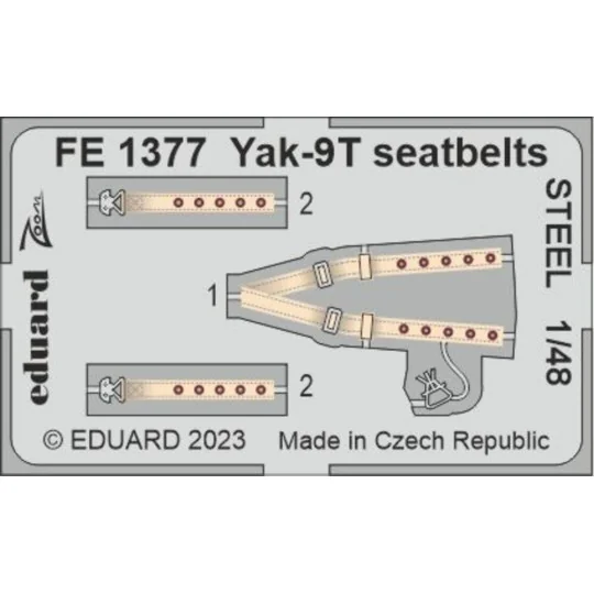 Yak-9T seatbelts STEEL 1/48 ZVEZDA - Eduard Accessories FE1377