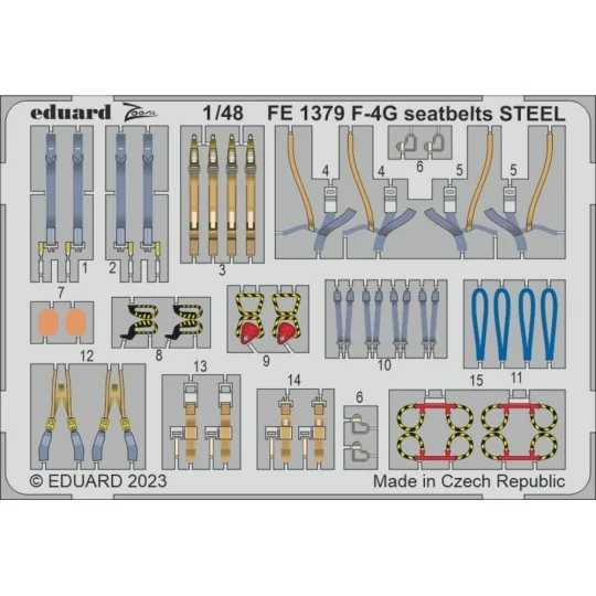 F-4G seatbelts STEEL 1/48 MENG - Eduard Accessories FE1379