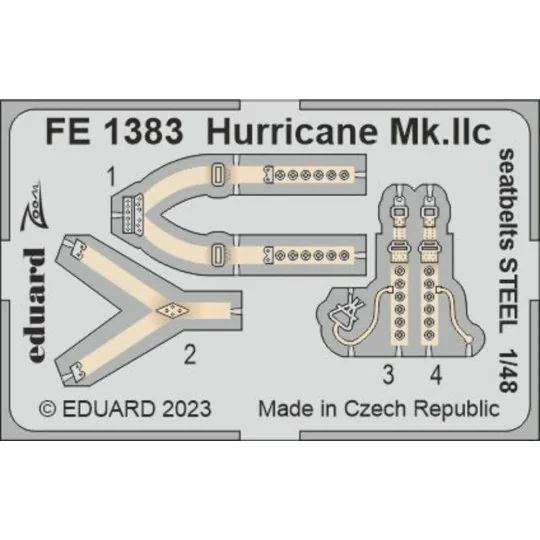 Hurricane Mk.IIc seatbelts STEEL 1/48 ARMA HOBBY, 1/48 - Eduard Acc...