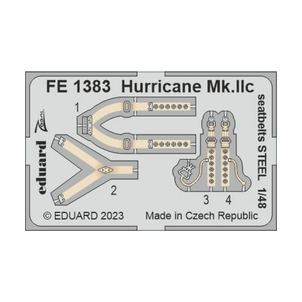 Hurricane Mk.IIc seatbelts STEEL 1/48 ARMA HOBBY - Eduard Accessori...