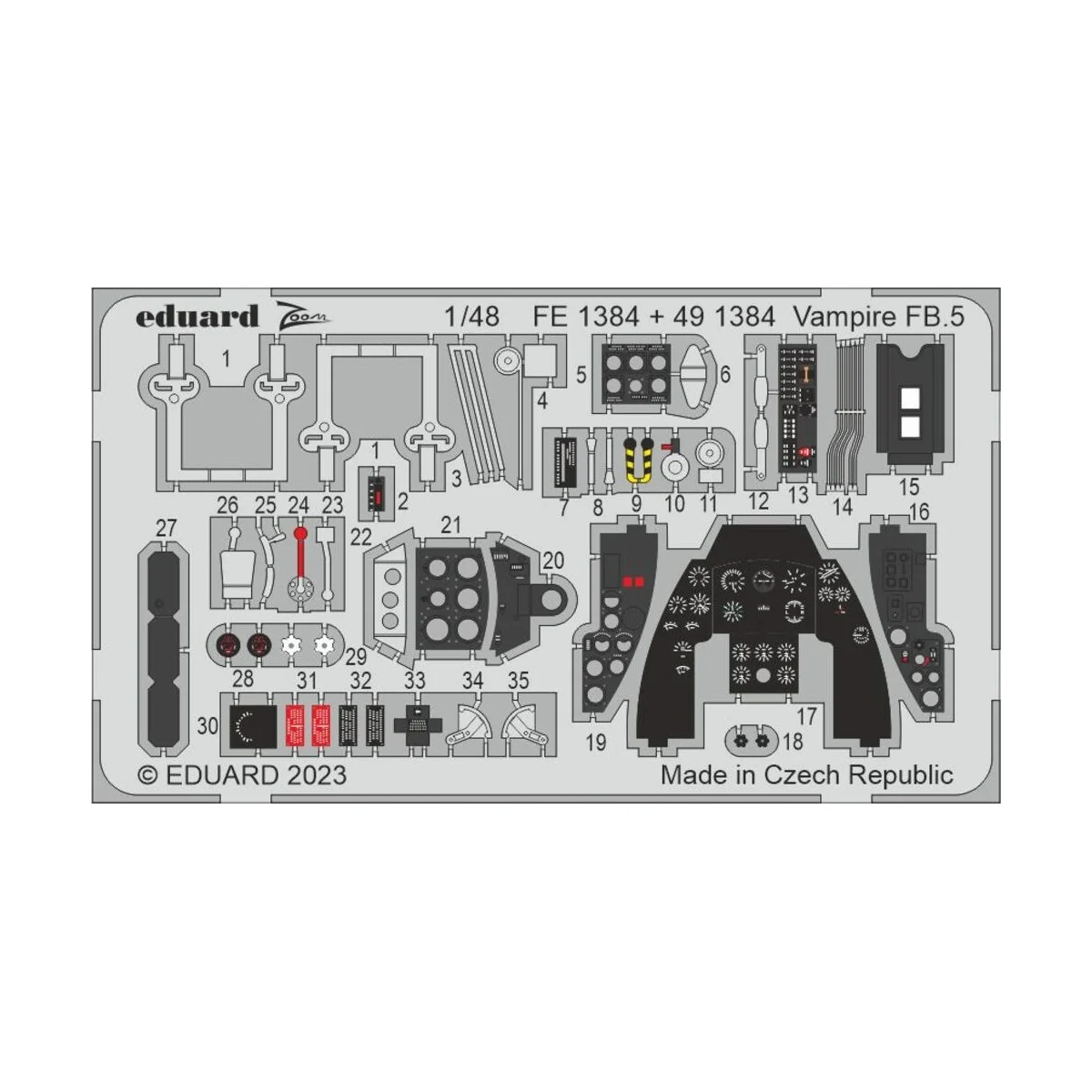 Vampire FB.5 1/48 AIRFIX, 1/48 - Eduard Accessories FE1384